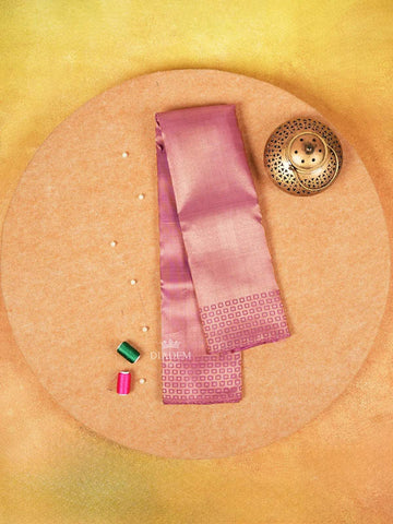 Onion Pink Pure Kanchipuram Silk Saree with Twill Pattern on the Body and with Designed Border - Diadem