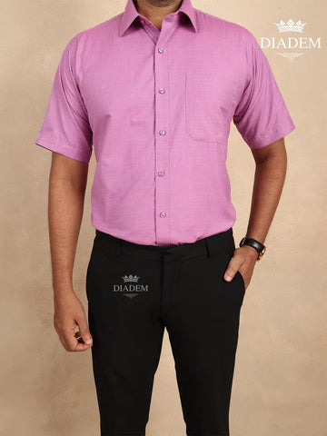 Versatile Orchid Cotton Half Sleeve Shirt