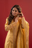 Yellow Floral Thread Embroidered Silk Cotton Palazzo Suit with Dupatta