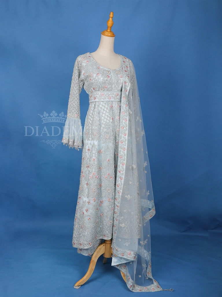 Pale Blue Embroidered Anarkali