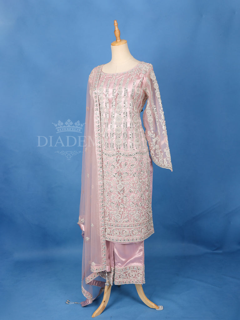 Pale Pink Straight Cut Salwar Suit