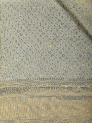 pale Green Floral Woven Pure Kanchipuram Silk Saree - Diadem