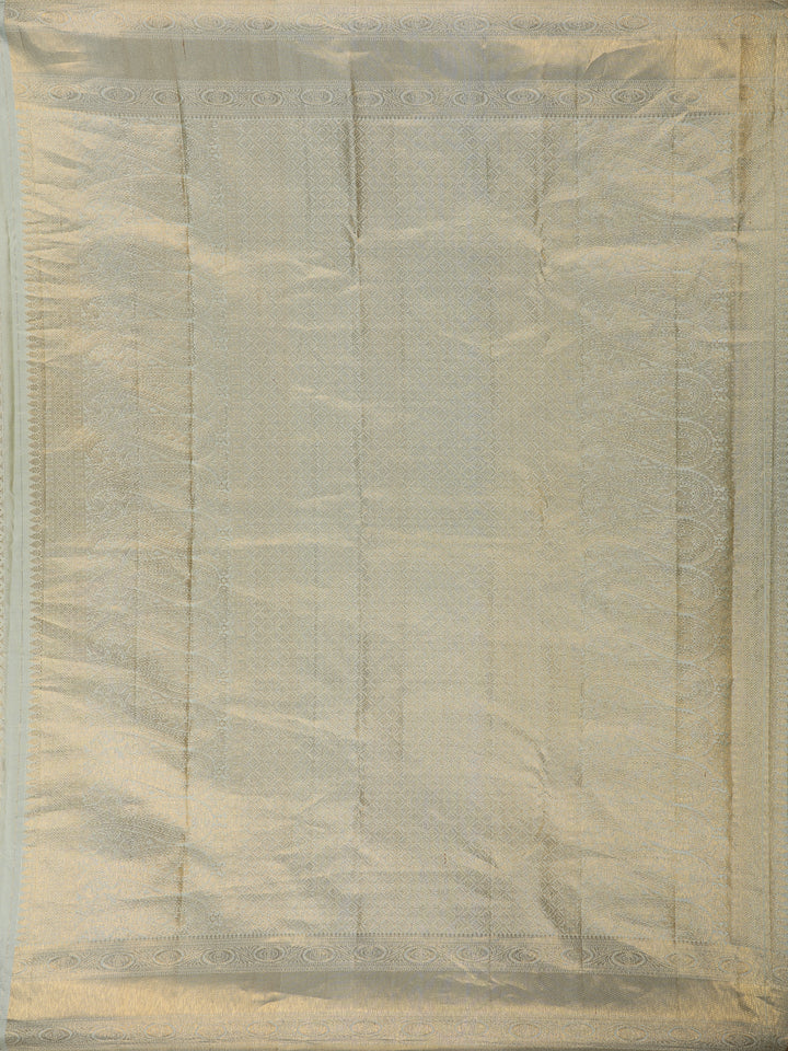pale Green Floral Woven Pure Kanchipuram Silk Saree - Diadem
