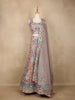 pale Lavender Floral Embroidered Net Lehenga for Bridesmaids
