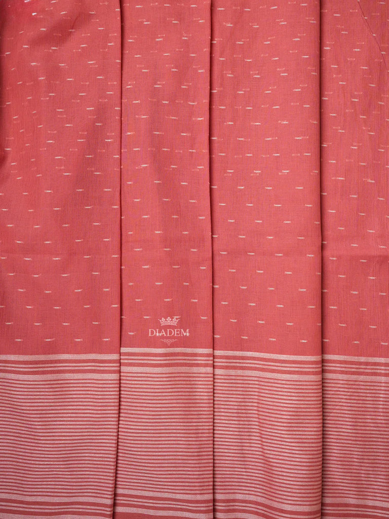 Peach Saree with Geometric Designs