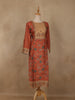 peach Floral Printed Rayon Kurti - Diadem