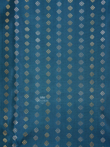 Peacock Blue Kanchipuram Silk Saree Small