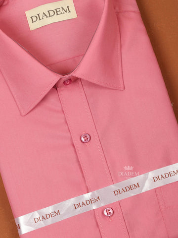 Plain Cotton Shirt Pink Full Sleeve