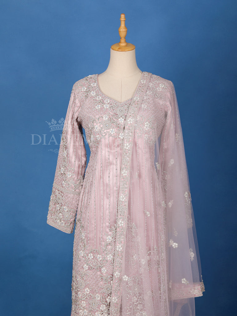 Pink Embroidered Sharara Set