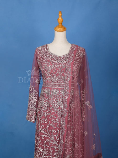 Pink Floral Embroidery Salwar Suit