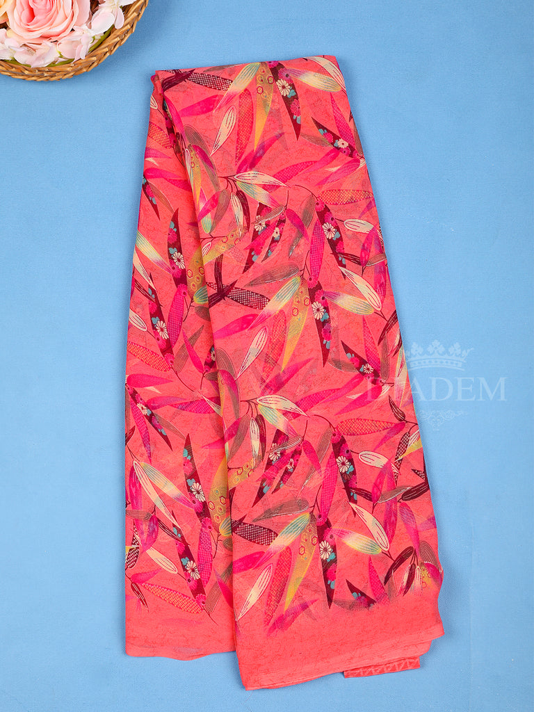 Pink Floral Printed Saree