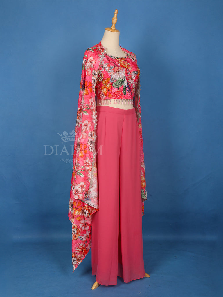 Pink Georgette Palazzo Suit





