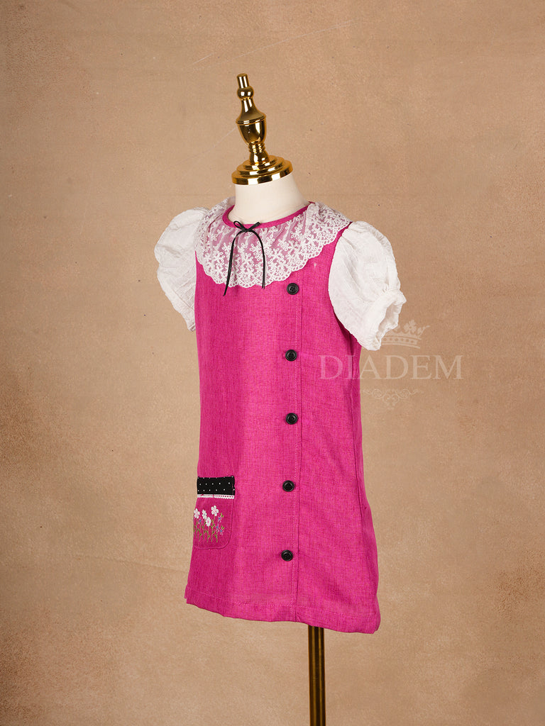 pink Girls Cotton Frock