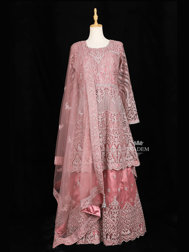 Pink Lehenga Floral Embroidery