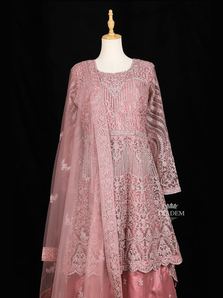 Pink Lehenga Floral Full Sleeve