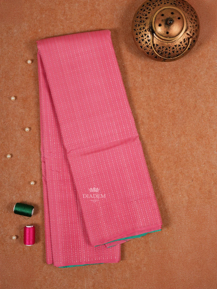 Pink Pure Kanchipuram Silk Saree with Dotted