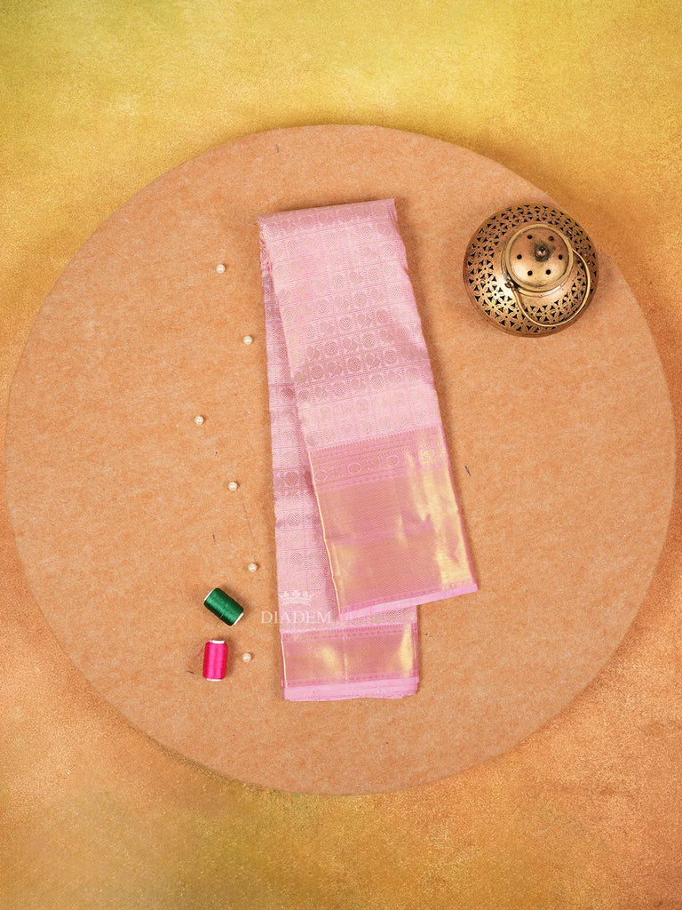 Pink Pure Kanchipuram Silk Saree with Peacock