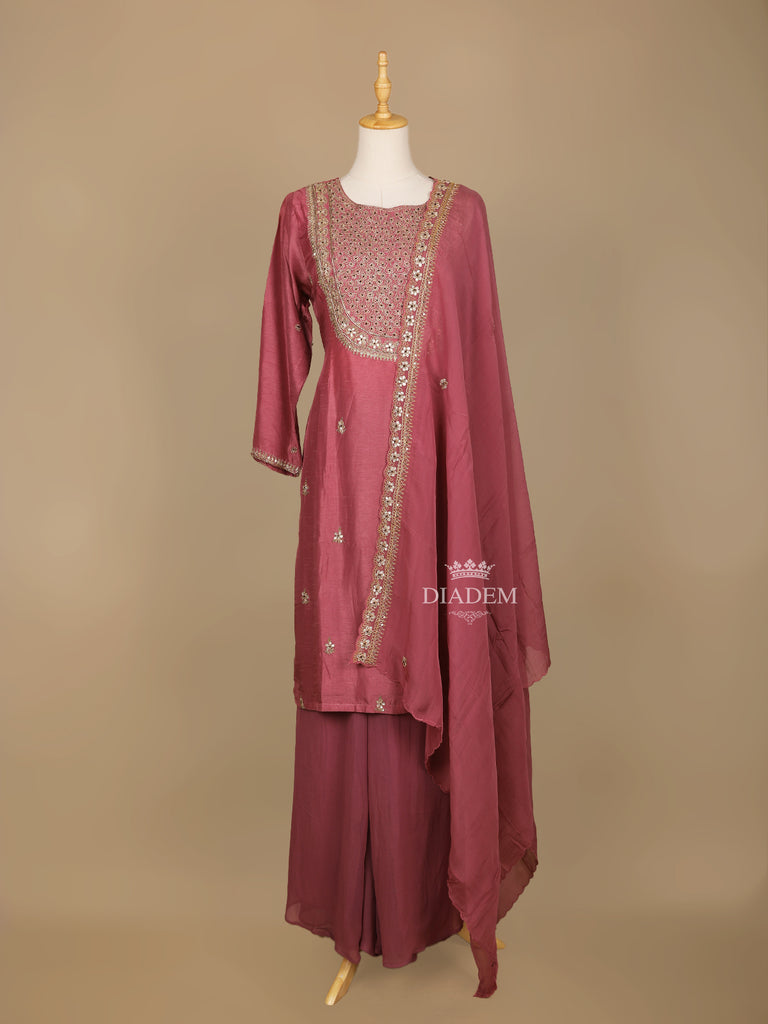 Pink Raw Silk Suit