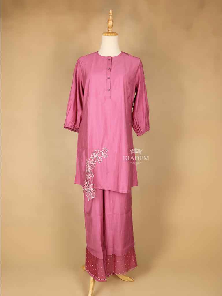 Pink Salwar Suit Closed Collar