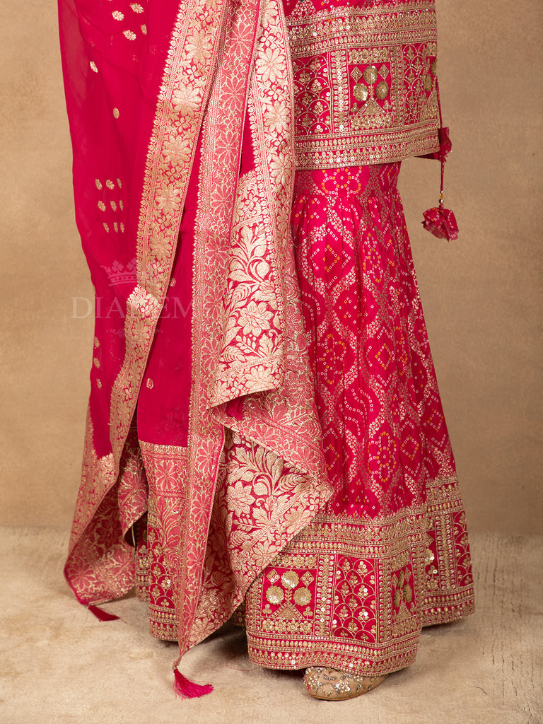 Pink Sharara Suit Floral Embroidery