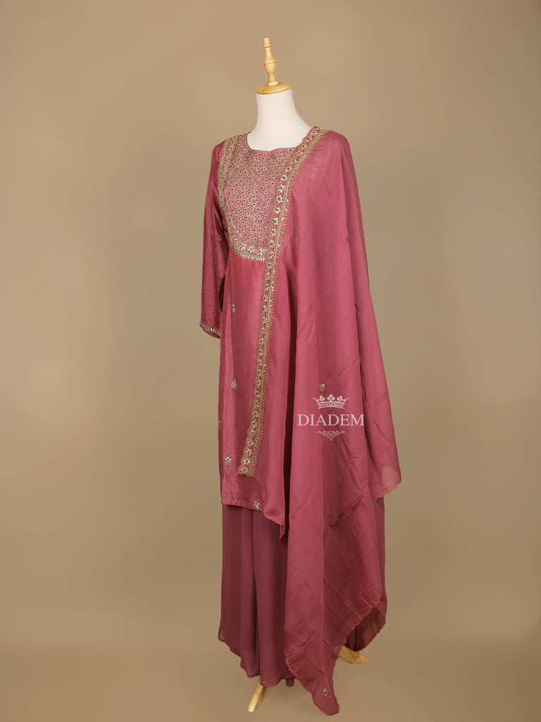 pink salwar Paired Dupatta Suit