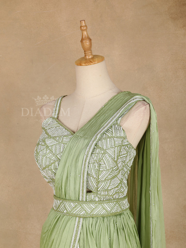 Pista Green Designer Blouse