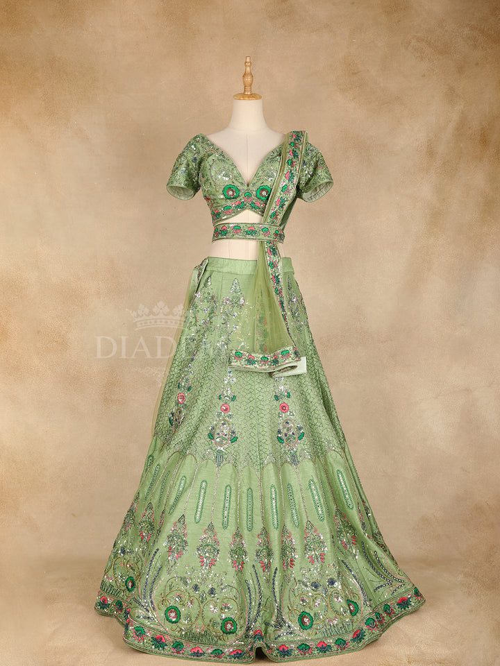 Pista Green Lehenga