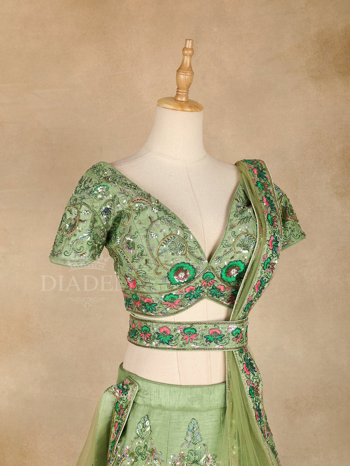 Pista Green Net Dupatta