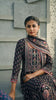 Black Floral Printed Synthetic Salwar Suit