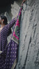Navy Blue Floral Printed Synthetic Salwar Suit
