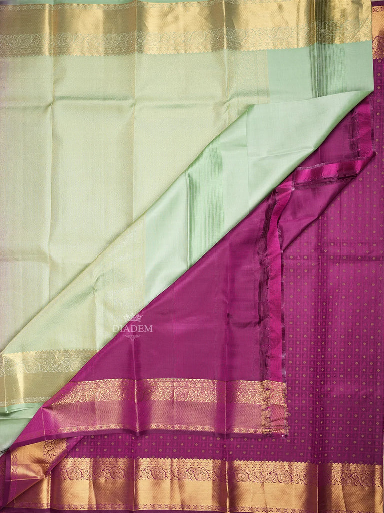 Pure Kanchipuram Silk Saree in Purple featuring