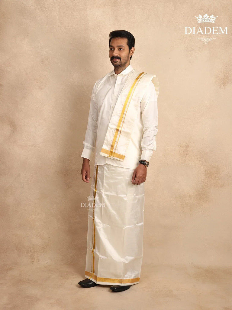 Pure Silk Dhoti and Shirt Set