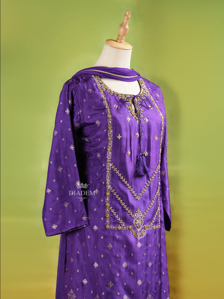 Purple 3/4 palazzo Suit