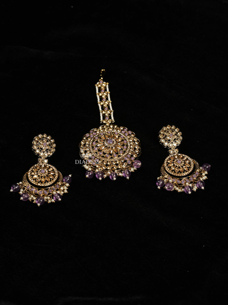 Purple Tikka Earrings