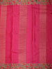 Rani Pink Butta Zari Woven Design Tussar Designer Saree with Birds Motif Border