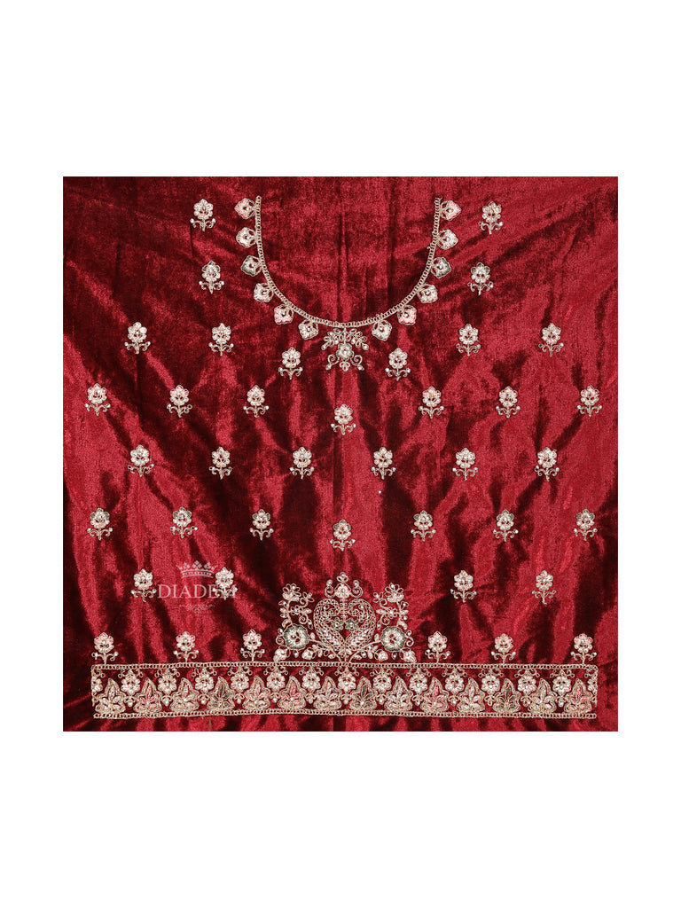 Red Orange Lehenga With Net Dupatta And Floral