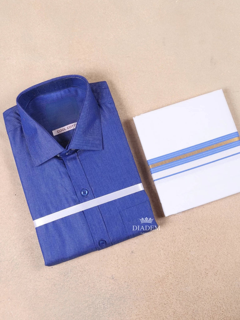 Royal Blue Cotton Full Sleeve Shirt