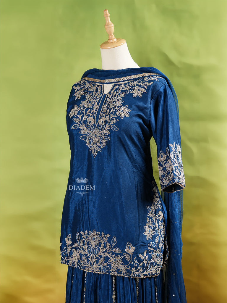 Royal Blue Suit with Dupatta