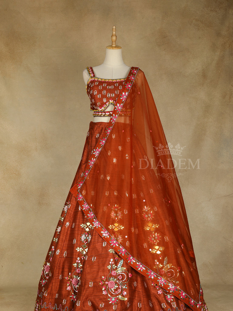 Rust Orange Lehenga