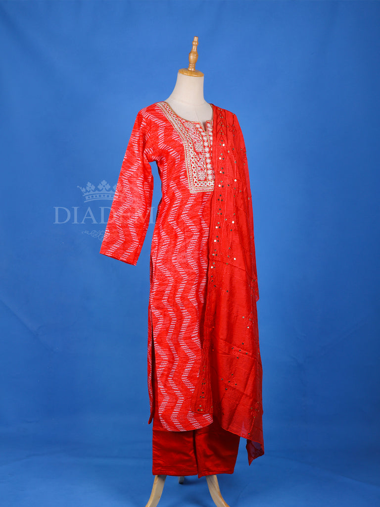 Red Dupatta Suit