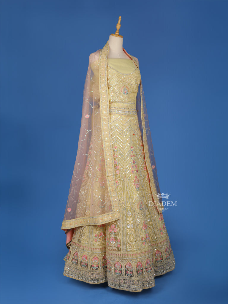 Semi Stitched Lehenga Net Dupatta