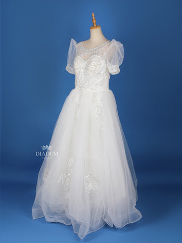 Puff Sleeve Wedding Gown