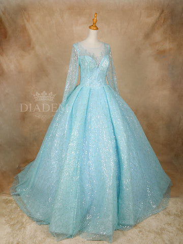 Sequins Net Ball Gown