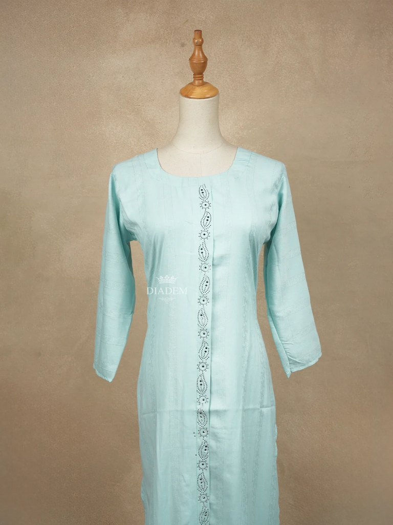 Sky Blue Cotton Kurtis