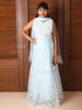 Sky Blue Floral Designed Lehenga - Diadem