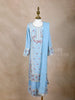 Sky Blue Floral Embroidered Palazzo Salwar Suit for Girls - Diadem