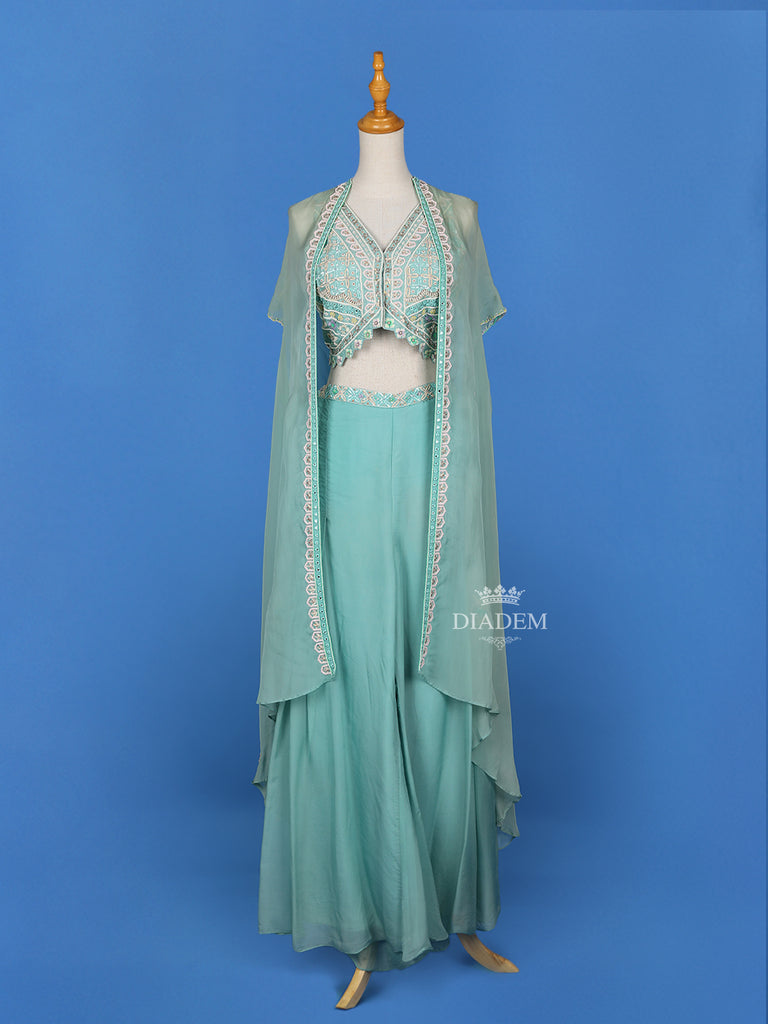 Sky Blue Palazzo Suit