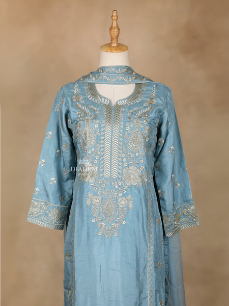 Sky Blue Salwar Suit 3/4 