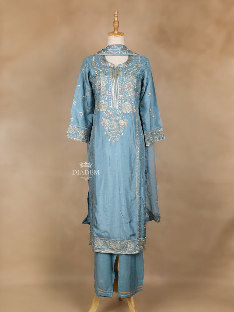 Sky Blue Straight Cut Salwar