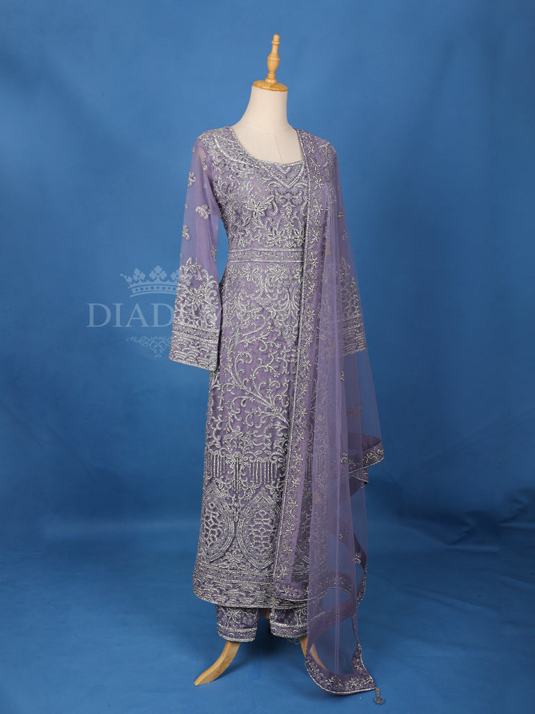 Straight Cut Lavender Salwar Suit